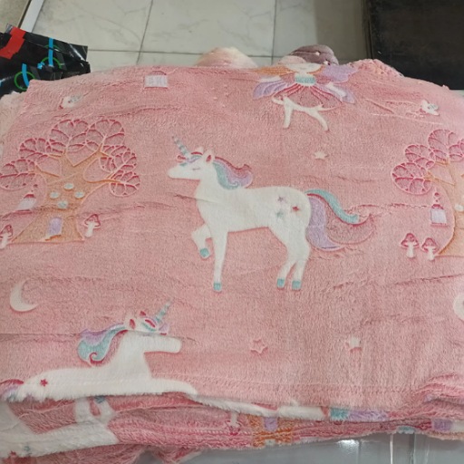 پتو شب نما یک نفره طرح اسب تک شاخ