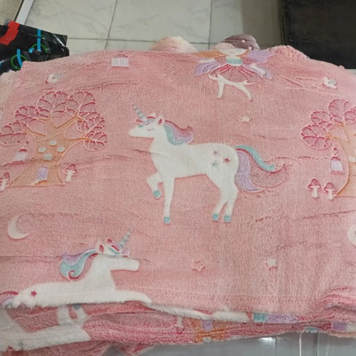 پتو شب نما یک نفره طرح اسب تک شاخ