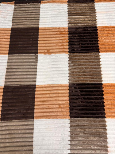 پتو مسافرتی یک نفره تراکم بالا کرکره ای چهارخونه