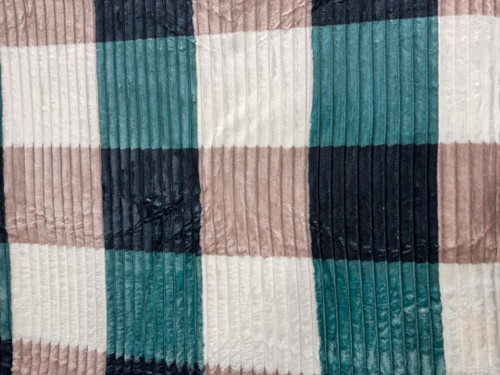 پتو مسافرتی یک نفره تراکم بالا کرکره ای چهارخونه