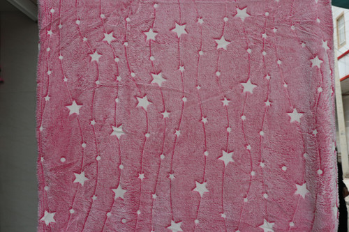 پتو شب نما یک نفره طرح ستاره ریسه ای صورتی 💫