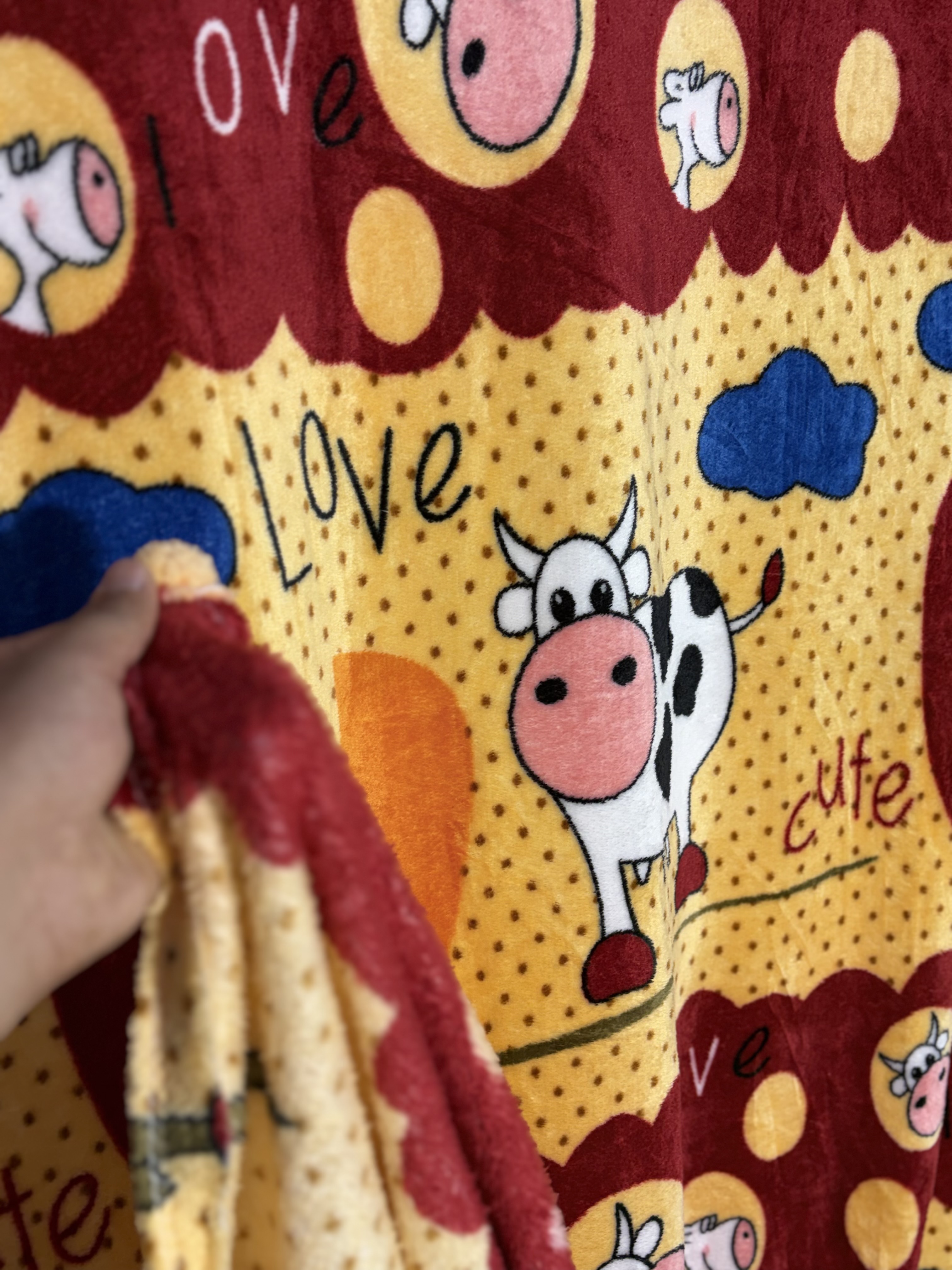 پتو ژله ای یک نفره طرح گوساله بامزه🐮