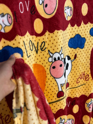 پتو ژله ای یک نفره طرح گوساله بامزه🐮